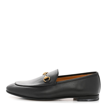 GUCCI Calfskin Womens Jordaan Loafers 40 Black
