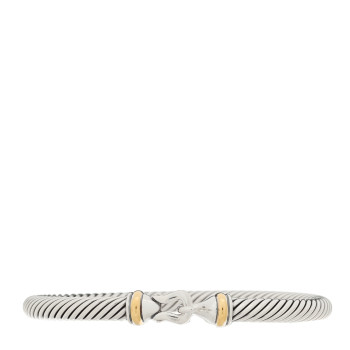 DAVID YURMAN Sterling Silver 18K Yellow Gold 5mm Cable Classic Buckle Bracelet
