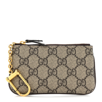 GUCCI GG Supreme Monogram Selleria Key Case Brown