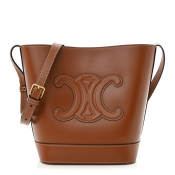 CELINE Smooth Calfskin Small Cuir Triomphe Bucket Bag Tan CELINE Smooth Calfskin Small Cuir Triomphe Bucket Bag Tan