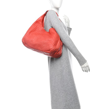 BOTTEGA VENETA Nappa Intrecciato Large Campana Hobo Corniola