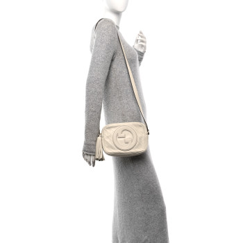 GUCCI Sakai Be Green Calfskin Diagonal Stitched Small Blondie Shoulder Bag Mystic White
