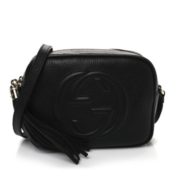 GUCCI Pebbled Calfskin Small Soho Disco Bag Black