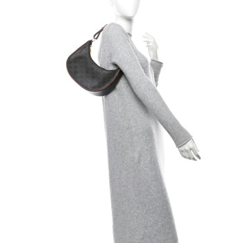 CELINE Triomphe Canvas Calfskin Ava Shoulder Bag Tan
