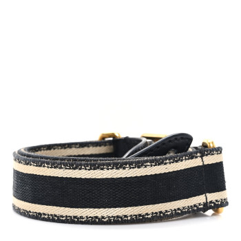 CHRISTIAN DIOR Canvas Embroidered Shoulder Strap Blue