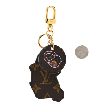 LOUIS VUITTON Calfskin Monogram World Tour Bag Charm Key Holder