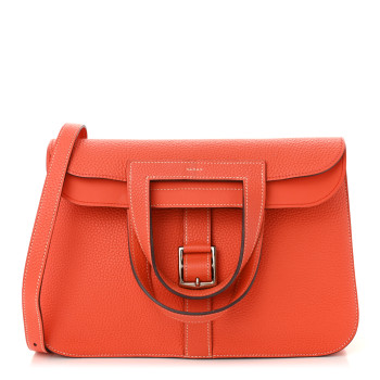 HERMES Taurillon Clemence Halzan 31 GM Orange