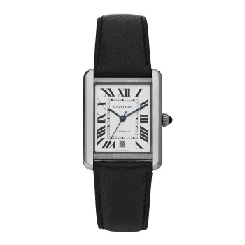 CARTIER Stainless Steel Calfskin 31mm Tank Solo Automatic Watch
