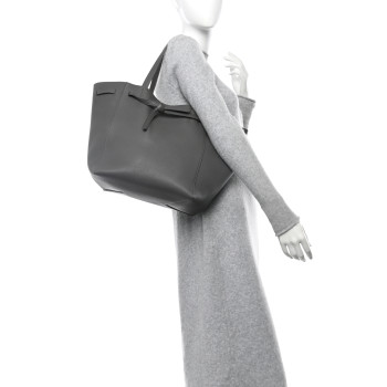 CELINE Soft Grained Calfskin Medium Belt Cabas Phantom Grey