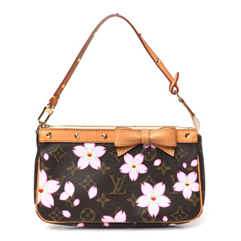 LOUIS VUITTON Monogram Cherry Blossom Pochette Accessories Brown