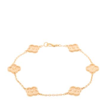 VAN CLEEF & ARPELS 18K Rose Gold 6 Motifs Sweet Alhambra Bracelet