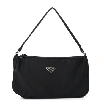 PRADA Tessuto Nylon Pochette Bag Black