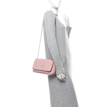 VERSACE Lambskin Quilted Medusa Shoulder Bag Light Pink