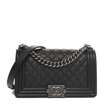 CHANEL Caviar Quilted Medium Boy Flap Black
