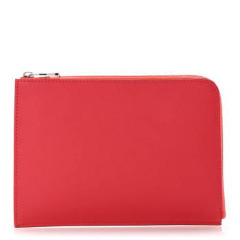 LOUIS VUITTON Calfskin Pochette Jules Zipped Clutch Poppy