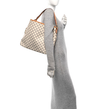 LOUIS VUITTON Damier Azur Delightful MM Rose Ballerine