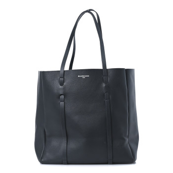 BALENCIAGA Veau Baltimore Double Sided Small Everyday Tote Gris Fossile Black