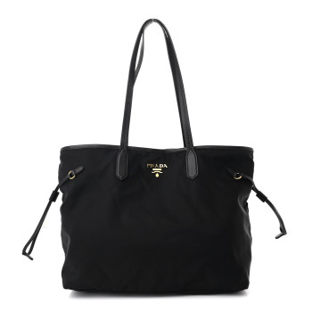 PRADA Tessuto Nylon Saffiano Shopping Tote Black