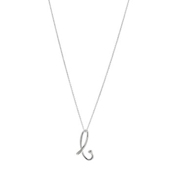 TIFFANY Sterling Silver Elsa Peretti Letter B Pendant Necklace
