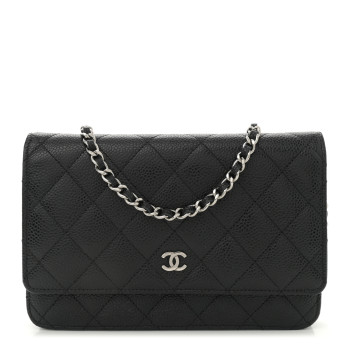 CHANEL Caviar Quilted Wallet On Chain WOC Black