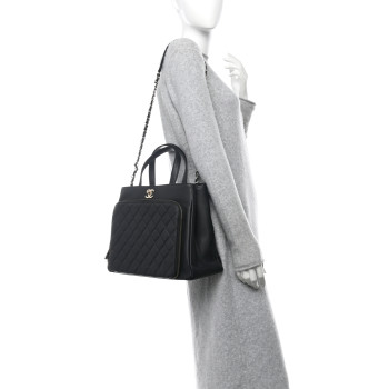 CHANEL Caviar Quilted Large Business Affinity Shopping Bag Black