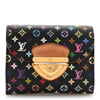 LOUIS VUITTON Monogram Multicolor Joey Wallet Black Violet