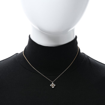 TIFFANY Platinum 18K Rose Gold Diamond Schlumberger Lynn Pendant Necklace