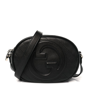 GUCCI Sakai Be Green Calfskin Diagonal Stitched Mini Blondie Shoulder Bag Black