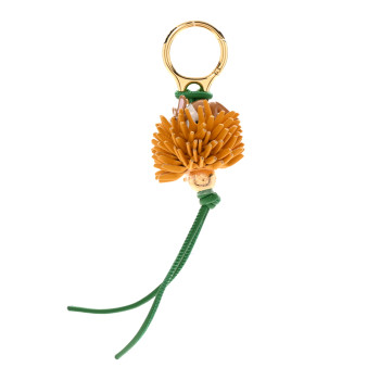 LOEWE Calfskin Dandelion Rabbit Bag Charm Yellow Green