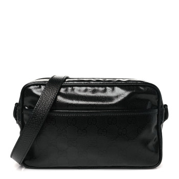 GUCCI GG Crystal Monogram Mini Shoulder Bag Black