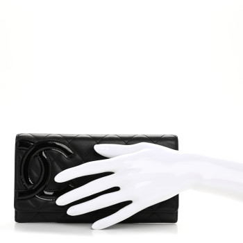 CHANEL Calfskin Quilted Cambon Long Double Wallet Black CHANEL Calfskin Quilted Cambon Long Double Wallet Black