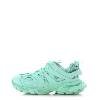 BALENCIAGA Rubber Mesh Fabric Monocolor Recycled Sole Womens Track Sneakers 40 Mint