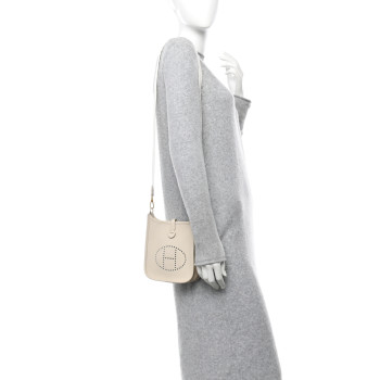 HERMES Taurillon Clemence Evelyne TPM Craie