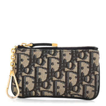 CHRISTIAN DIOR Oblique Key Case Blue