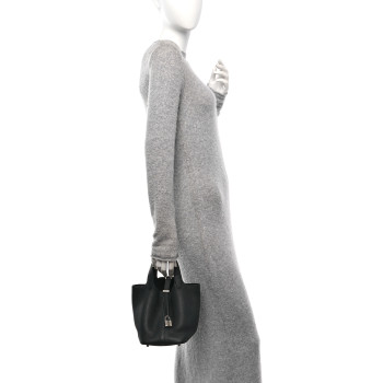 HERMES Taurillon Clemence Picotin Lock 18 PM Black