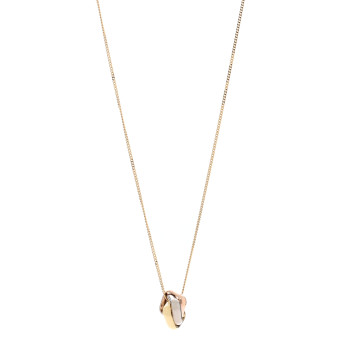 CARTIER 18K Pink Yellow White Gold Trinity Square Pendant Necklace