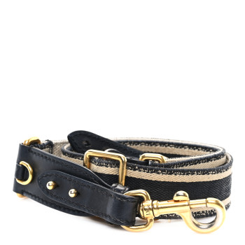 CHRISTIAN DIOR Canvas Embroidered Shoulder Strap Blue