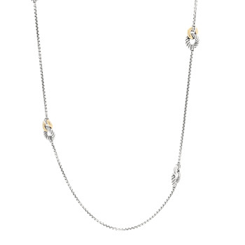 DAVID YURMAN Sterling Silver 18K Yellow Gold Belmont Station Necklace