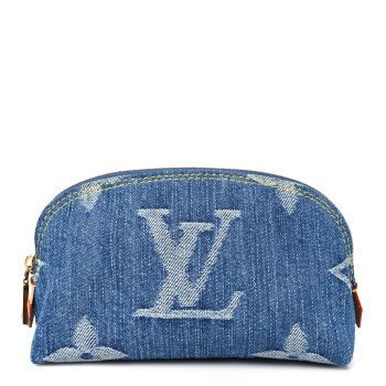LOUIS VUITTON Denim Giant Monogram Pochette Cosmetique PM Denim Blue