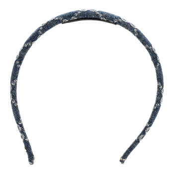 GUCCI Denim Monogram Headband Blue