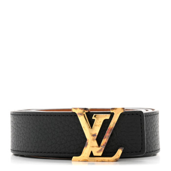 LOUIS VUITTON Taurillon Calfskin 30mm LV Initiales Reversible Belt 75 30 Black