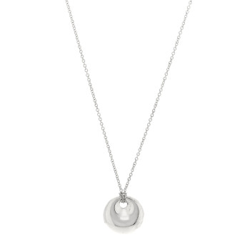 TIFFANY Sterling Silver Elsa Peretti Round Disc Pendant Necklace