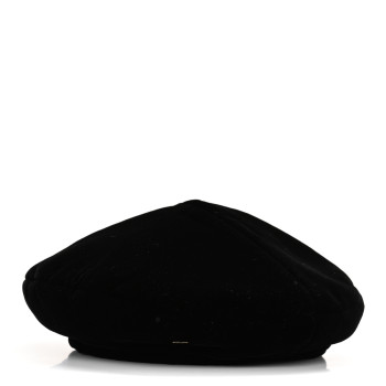 CHANEL Velvet Beret Hat M Black