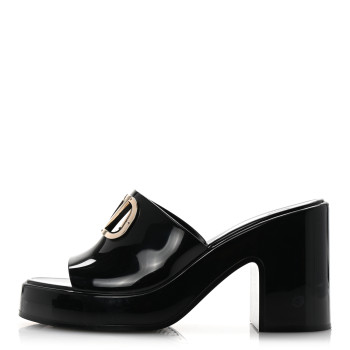VALENTINO GARAVANI Rubber VLogo PM Platform Slide Sandals 39 Black