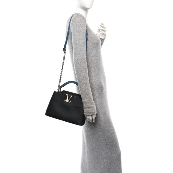 LOUIS VUITTON Taurillon Capucines BB Black General Blue