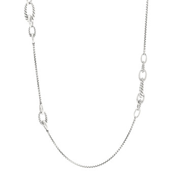 DAVID YURMAN Sterling Silver Oval Link Long Necklace