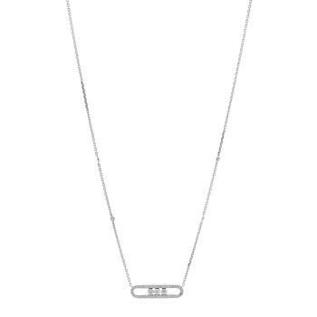 MESSIKA 18K White Gold Diamond Baby Move Pave Necklace