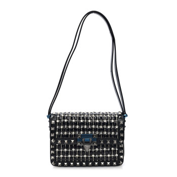 VALENTINO GARAVANI Rhinestone Small Rockstud Shoulder Bag Black