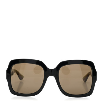 GUCCI Acetate Square Frame Web Glitter Sunglasses GG0036S Black Green