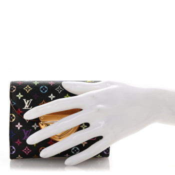 LOUIS VUITTON Monogram Multicolor Joey Wallet Black Violet